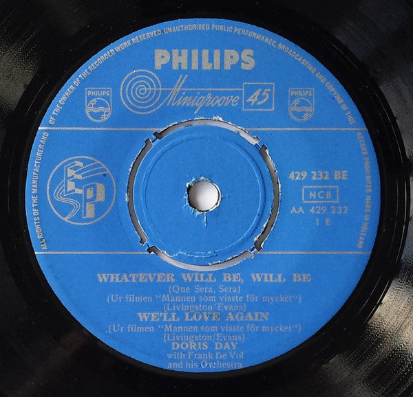 Doris Day : Whatever Will Be, Will Be (Que Sera, Sera) (7", EP, Mono)