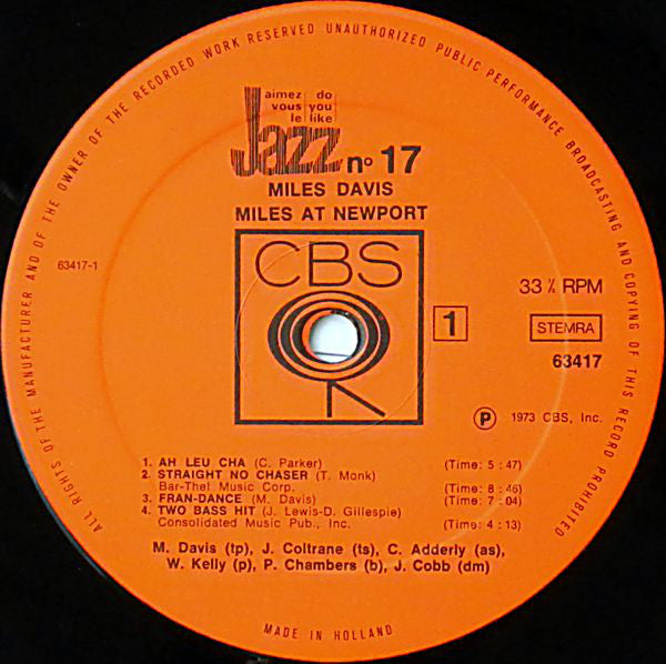 The Miles Davis Sextet / The Miles Davis Quintet : Miles At Newport (LP, Album, RE)