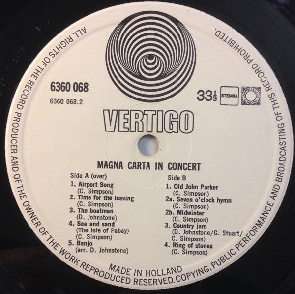 Magna Carta : In Concert (LP, Album, Gat)