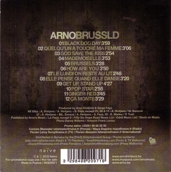 Arno (2) : Brussld (CD, Album, Promo)