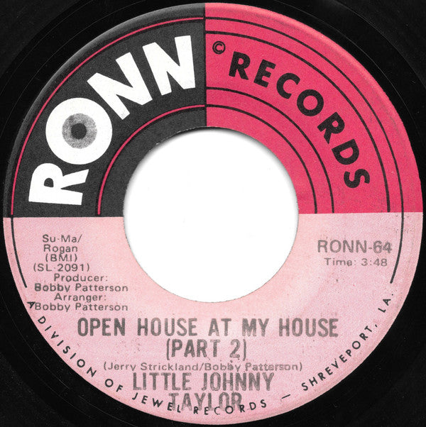 Little Johnny Taylor : Open House At My House (7")