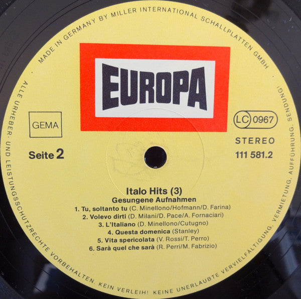 Unknown Artist :  Italo Hits (3) (LP)