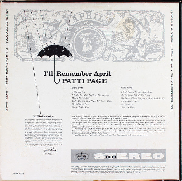 Patti Page : I'll Remember April (LP, Album, Ind)