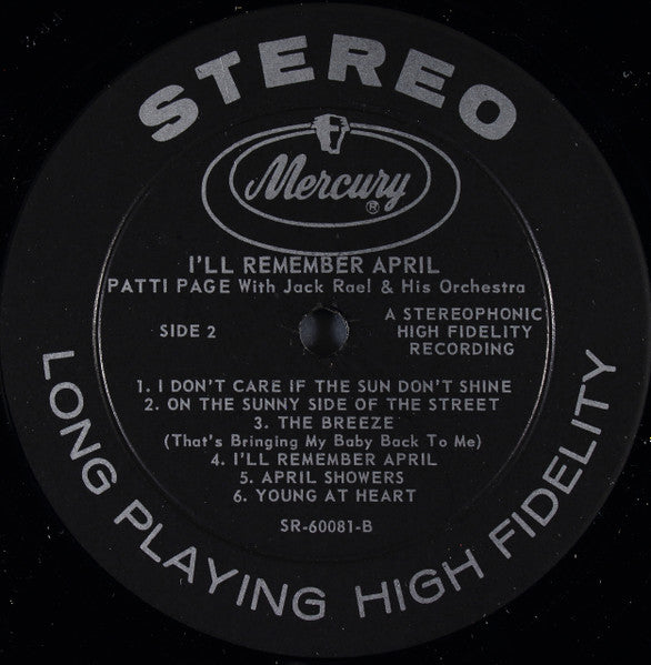 Patti Page : I'll Remember April (LP, Album, Ind)