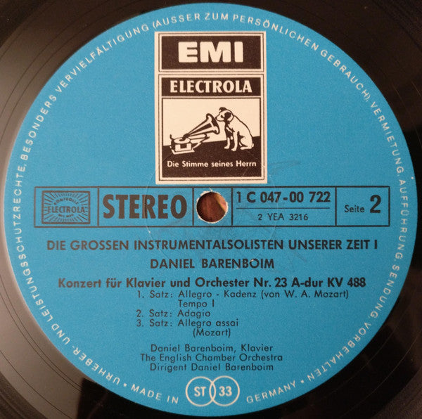 Daniel Barenboim - Wolfgang Amadeus Mozart : Die Grossen Instrumental-Solisten Unserer Zeit I - Sinfonie Nr. 38 KV 504 · Klavierkonzert Nr. 23 KV 488 (LP, Comp)