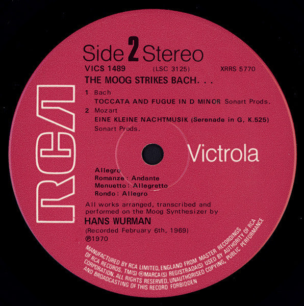 Hans Wurman : The Moog Strikes Bach... (LP)