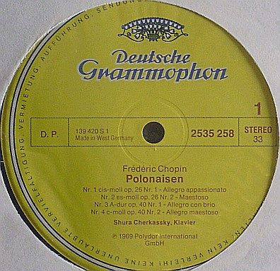 Frédéric Chopin – Shura Cherkassky : Polonaisen (LP, RE)