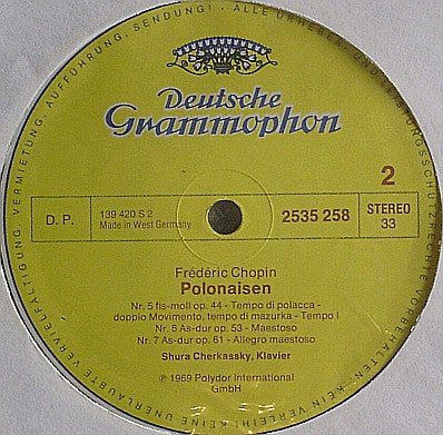Frédéric Chopin – Shura Cherkassky : Polonaisen (LP, RE)