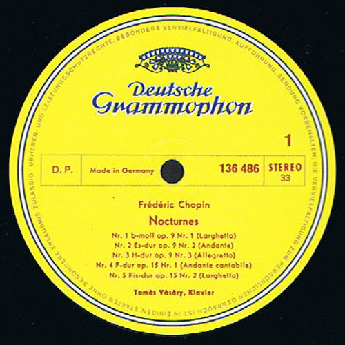 Frédéric Chopin – Tamás Vásáry : Nocturnes Nr. 1-10 (LP, RP)