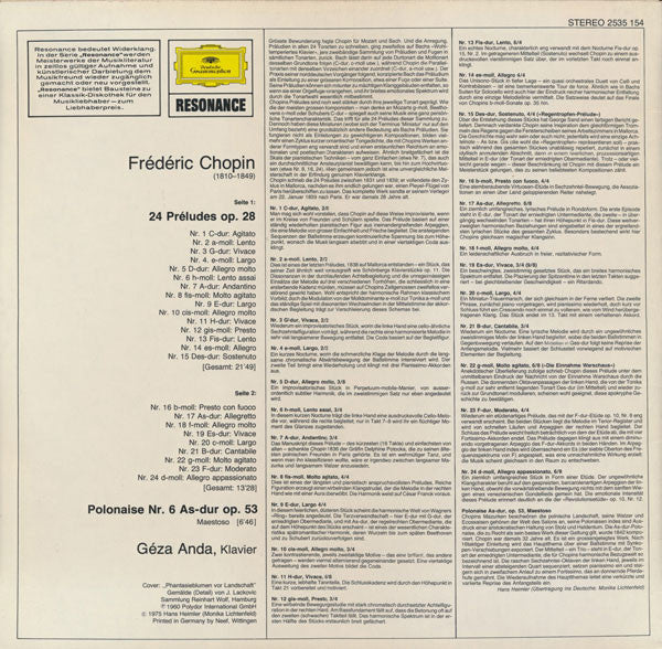 Frédéric Chopin – Géza Anda : 24 Préludes (LP, RE)