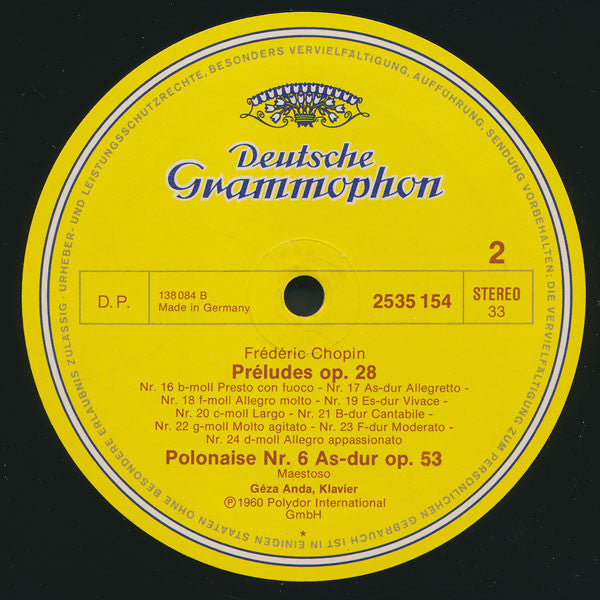 Frédéric Chopin – Géza Anda : 24 Préludes (LP, RE)