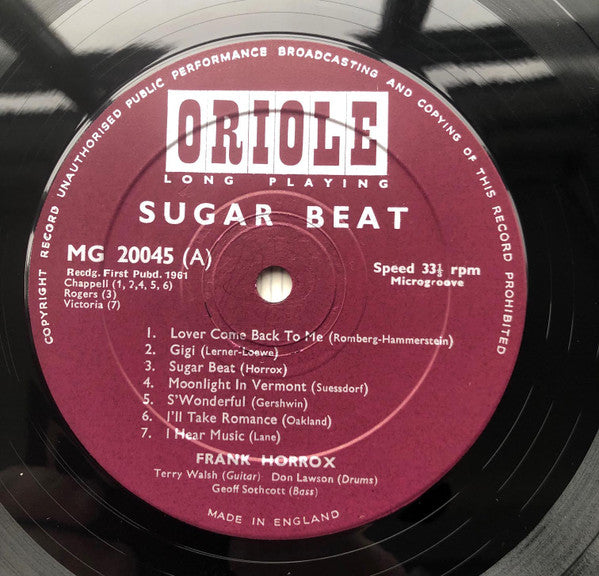 Frank Horrox, Don Lawson, Terry Walsh, Geoff Sothcott : Sugar Beat (LP)