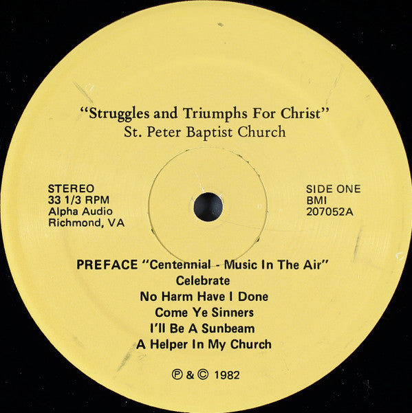 St. Peter Baptist Church : Struggles And Triumphs For Christ (LP)