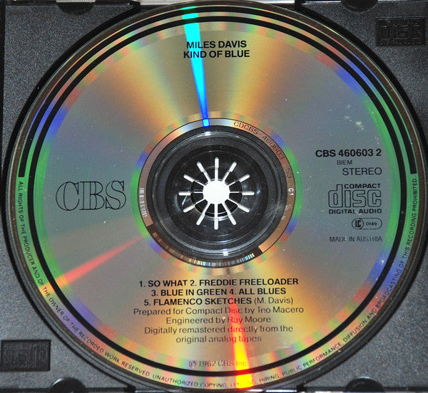 Miles Davis : Kind Of Blue (CD, Album, RE, RM)