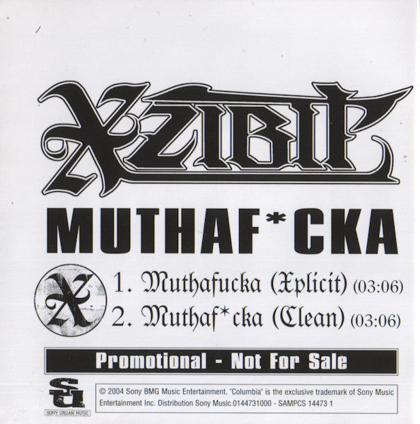 Xzibit : Muthaf*cka (CD, Single, Promo)