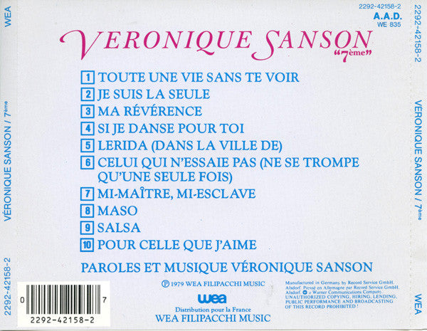 Véronique Sanson : 7ème (CD, Album, RE)