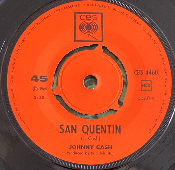 Johnny Cash : San Quentin / A Boy Named Sue (7", Single, Top)