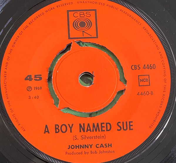 Johnny Cash : San Quentin / A Boy Named Sue (7", Single, Top)