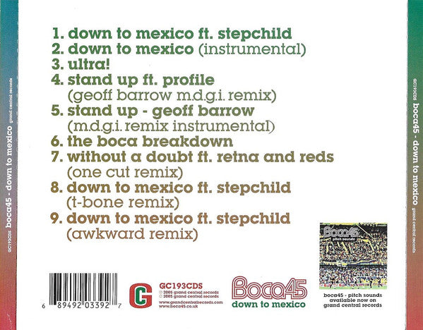 Boca 45 : Down To Mexico (CD, Single)