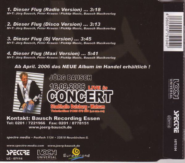 Jörg Bausch : Dieser Flug (CD, Maxi)
