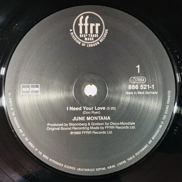 June Montana : I Need Your Love (12")
