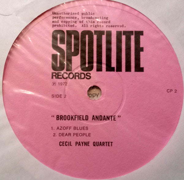 Cecil Payne : Brookfield Andante (LP, Album, Pin)