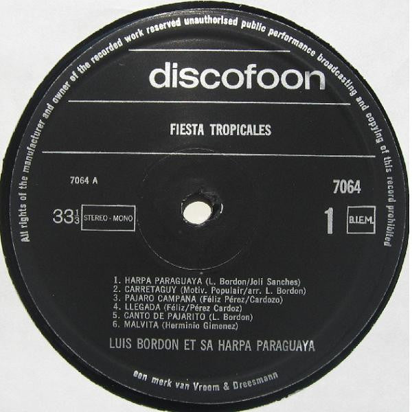 Luis Bordón : Fiesta Tropicales (LP)