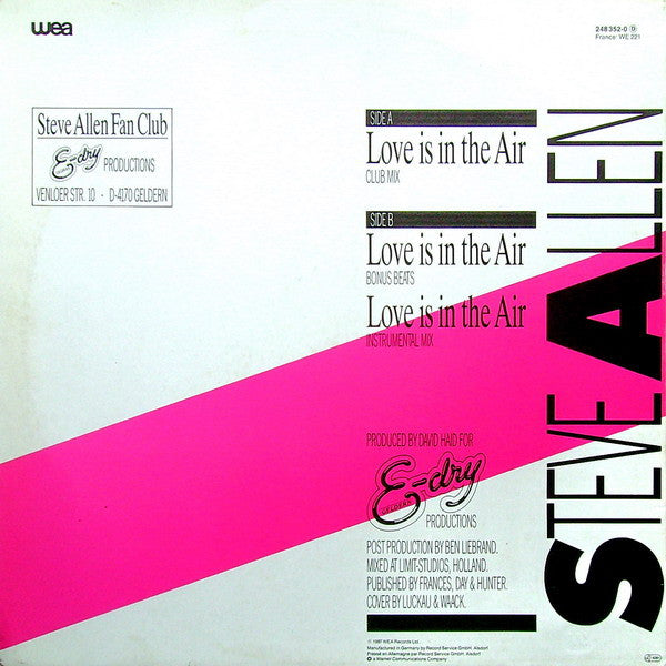Steve Allen : Love Is In The Air (12")