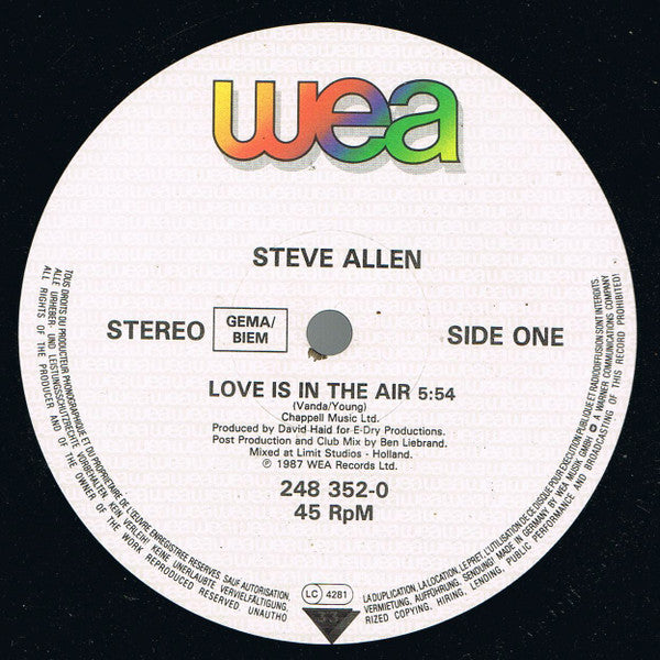 Steve Allen : Love Is In The Air (12")