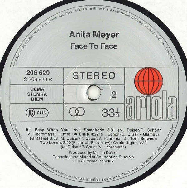 Anita Meyer : Face To Face (LP, Album)