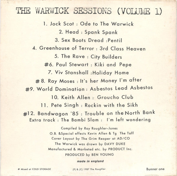 Various : The Roughler Presents The Warwick Sessions (Volume 1) (LP, Comp)