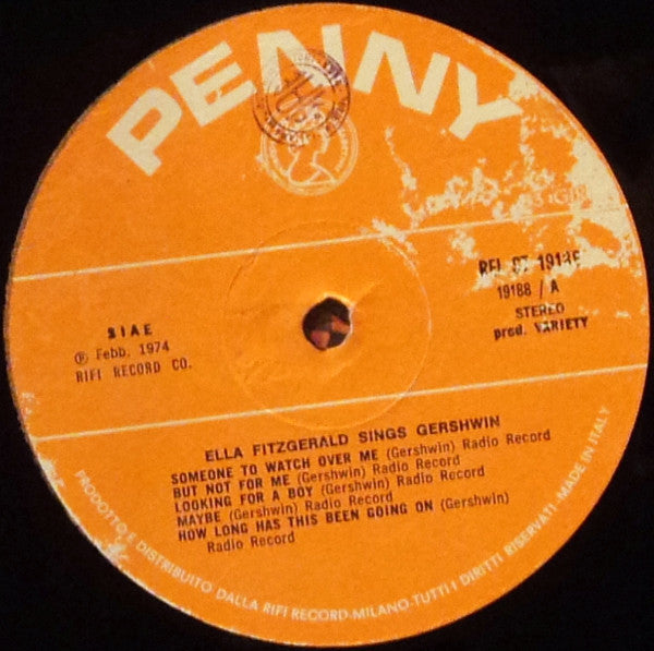 Ella Fitzgerald : Sings Gershwin (LP, Album)