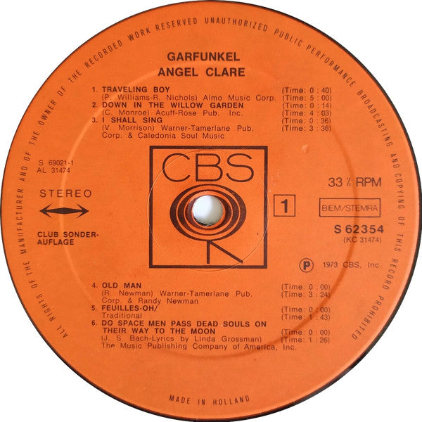 Garfunkel* : Angel Clare (LP, Album, Club)