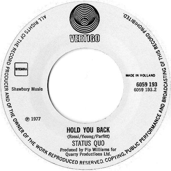 Status Quo : Rockers Rollin' / Hold You Back (7", Single)