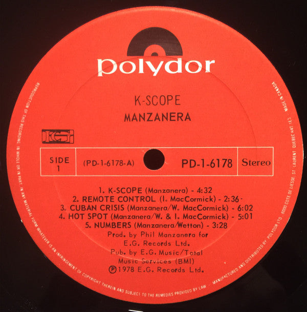 Manzanera* : K-Scope (LP, Album)