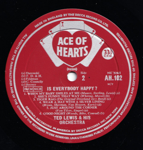 Ted Lewis And His Orchestra : Is Everybody Happy? (LP, Album, Mono, Rei)