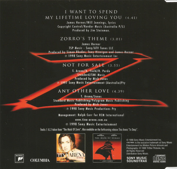 Tina Arena & Marc Anthony : I Want To Spend My Lifetime Loving You (CD, Maxi)