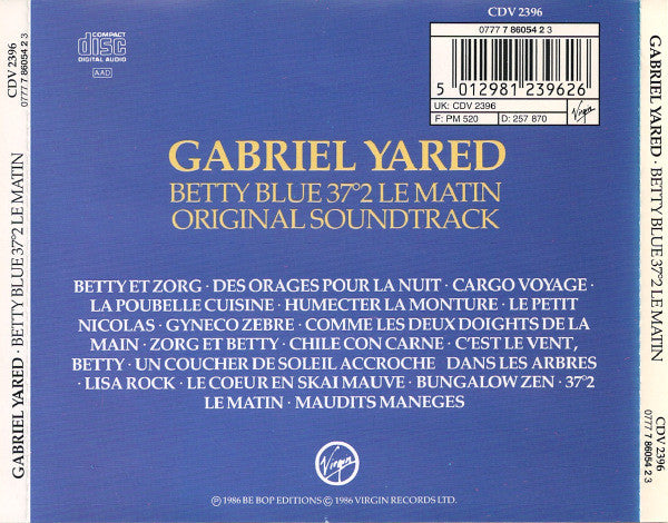 Gabriel Yared : Betty Blue 37°2 Le Matin (CD, Album)