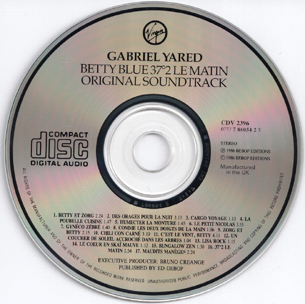 Gabriel Yared : Betty Blue 37°2 Le Matin (CD, Album)