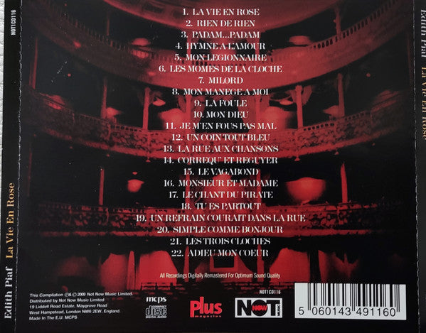 Edith Piaf : La Vie En Rose - 22 Originele Chansons (CD, Comp)