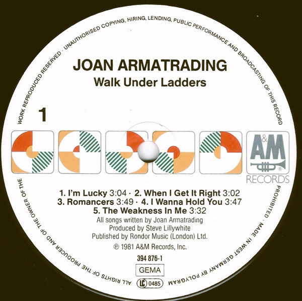 Joan Armatrading : Walk Under Ladders (LP, Album, RE)