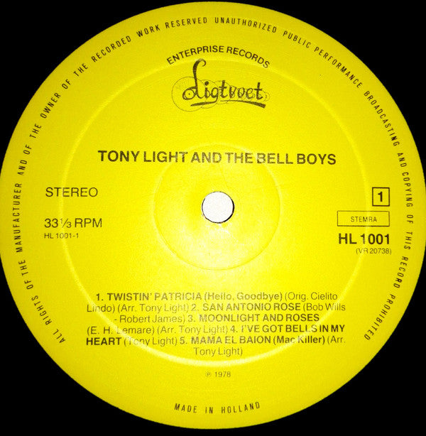 Tony Light And The Bell Boys : Tony Light And The Bell Boys (LP)