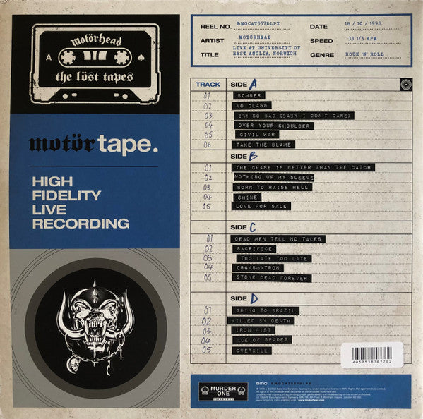 Motörhead : The Löst Tapes Vol. 2 (Live In Norwich 1998) (2xLP, Album, RSD, Ltd, Blu)
