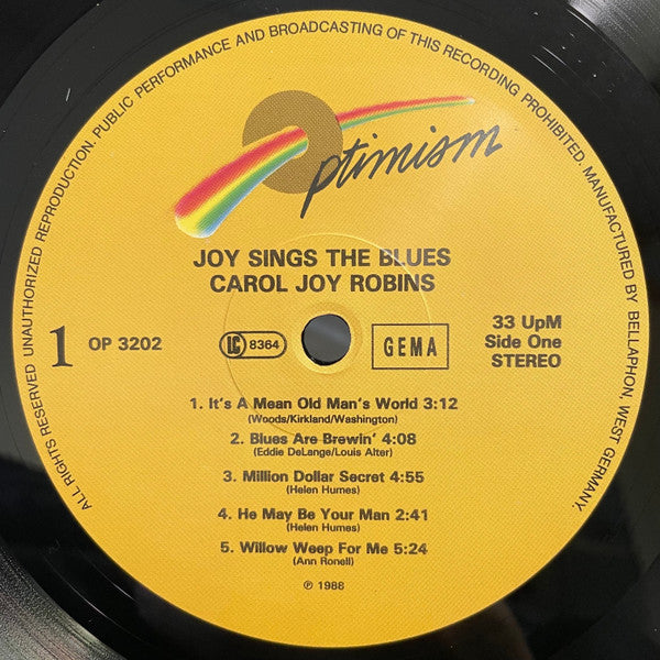 Carol Joy Robins : Joy Sings The Blues (LP)
