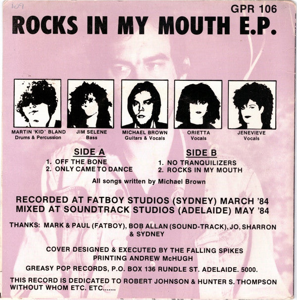The Purple Gang (4) : Rocks In My Mouth E.P. (7", EP)