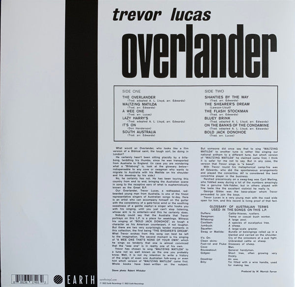 Trevor Lucas : Overlander (LP, Album, RSD, RE, Ora)