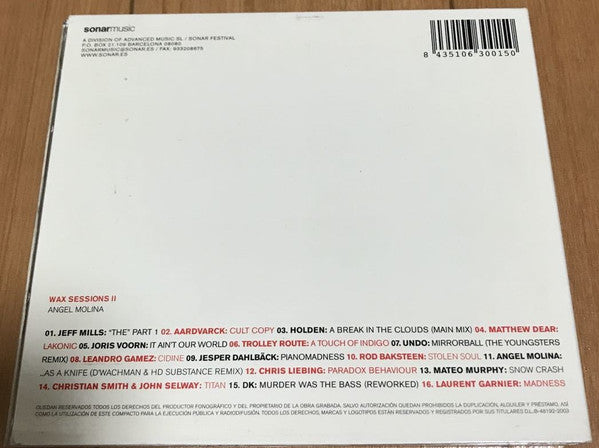 Angel Molina : Wax Sessions II (CD, Comp, Mixed, Dig)