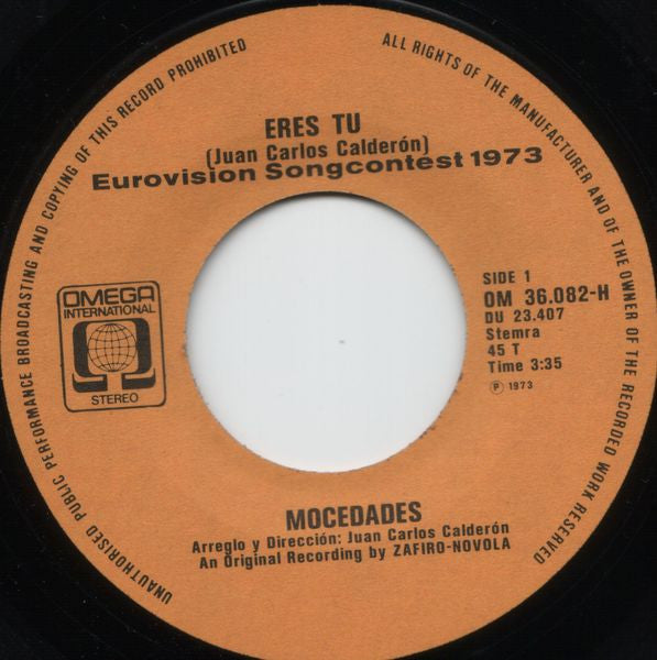 Mocedades : Eres Tu (7", Single)