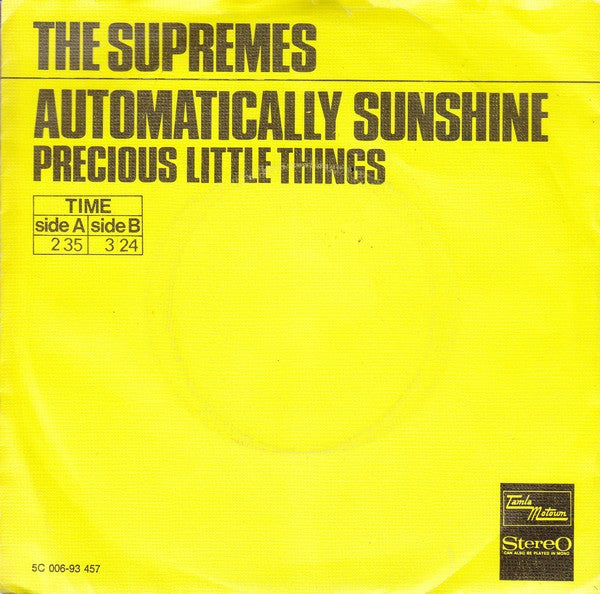The Supremes : Automatically Sunshine (7")