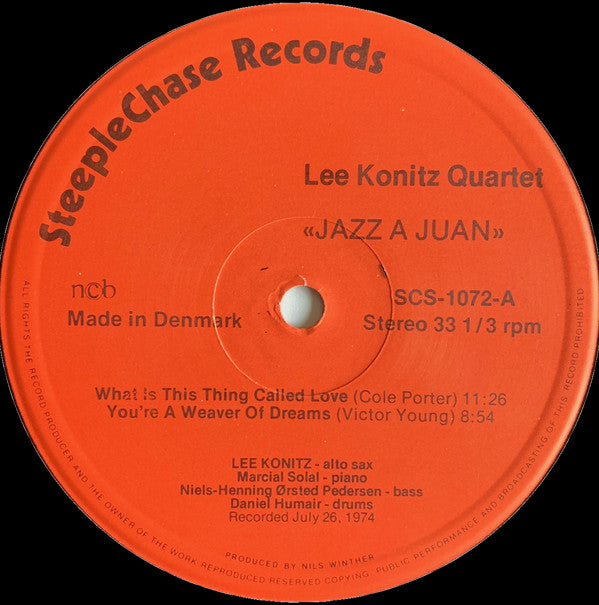The Lee Konitz Quartet : Jazz À Juan (LP, Album)